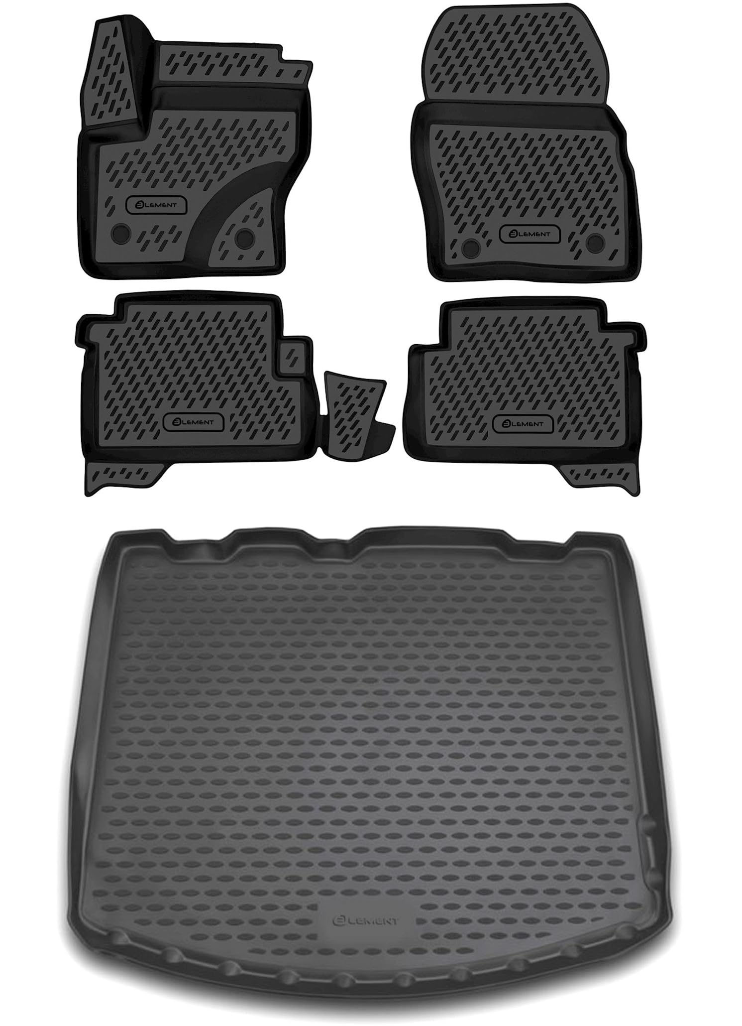 Kofferraumwanne & Fußmatten im Set passend für Ford Kuga MK2 Bj 2013- | TPE-Material, erhöhter Rand, wasserdicht, rutschhemmend, pflegeleicht, UV- & witterungsbeständig