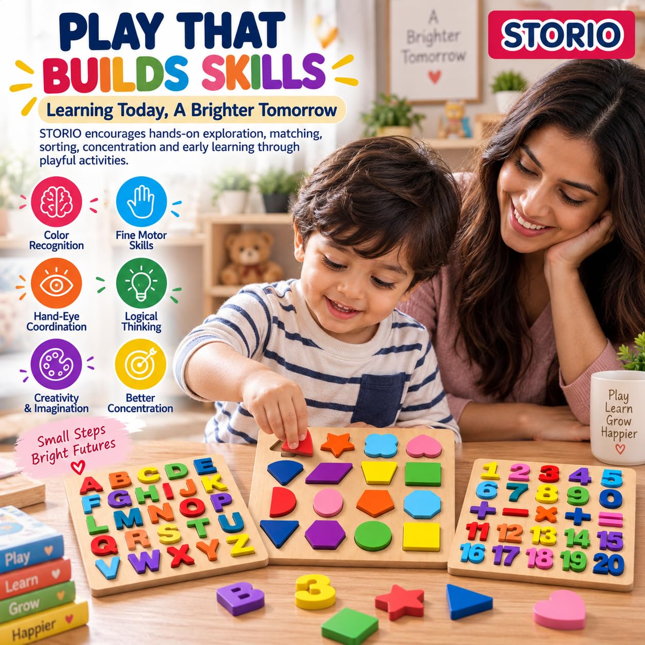 Storio 3-in-1 Wooden Puzzles for Toddlers -8