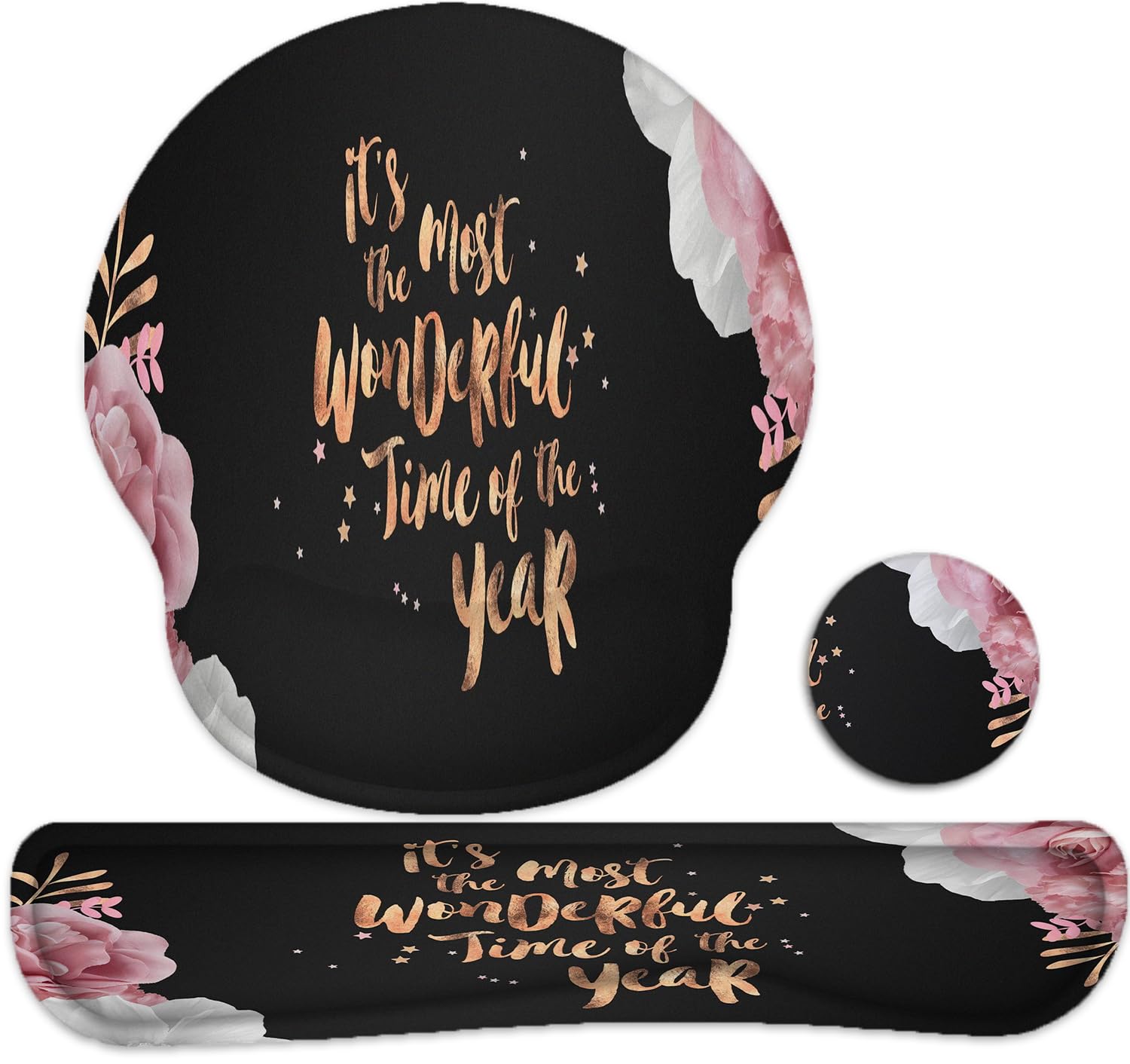 Keyboard Wrist Rest Pad and Mouse Wrist Rest Support Mouse Pad, Memory Foam Ergonomic Support, Easy Typing and Relieve Wrist Pain, Mouse Pad Wrist Rest for Gaming, Office,Computer, Laptop… (Black)