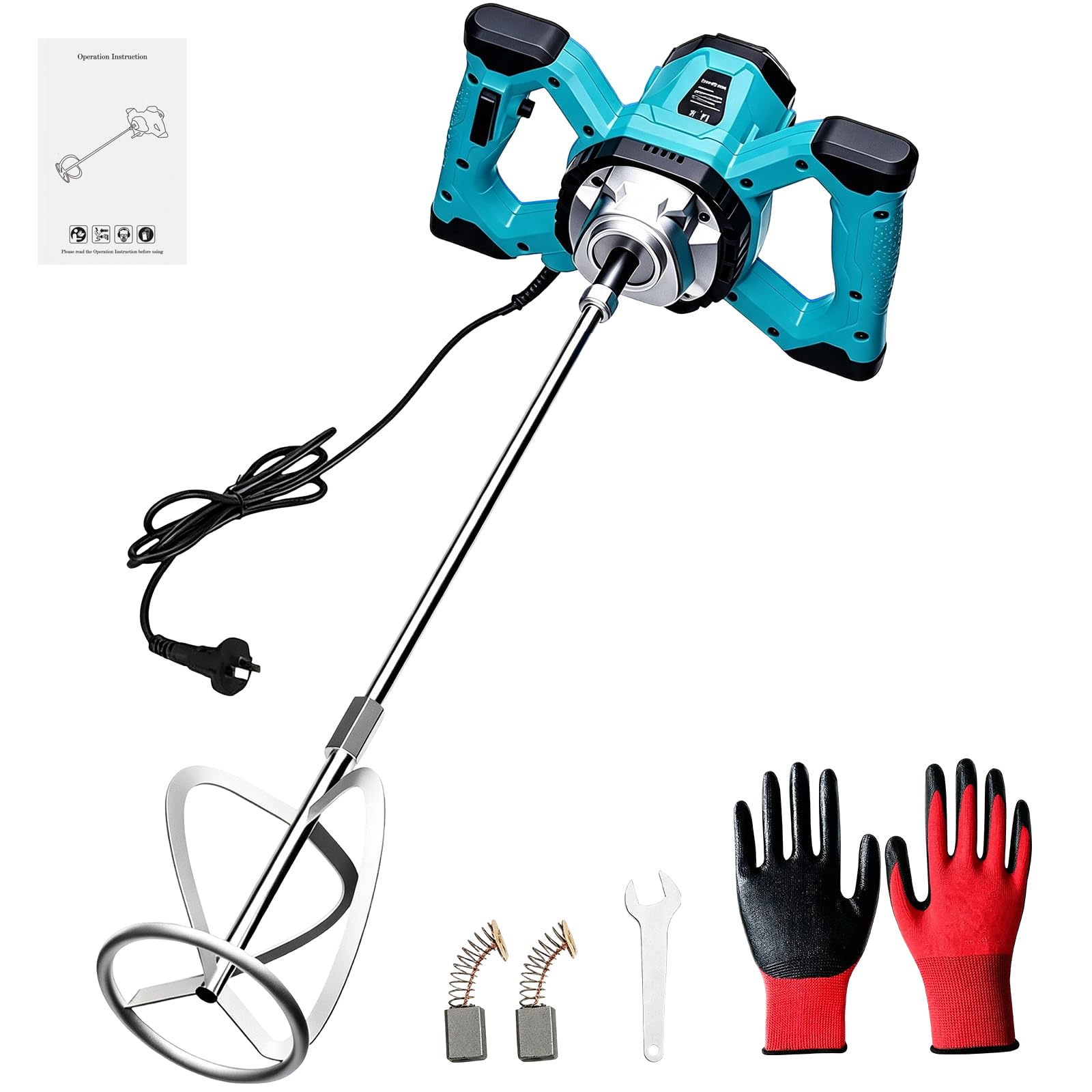 Electric Cement Mixer - 2100W Handheld Concrete Mixer -1 Electric Cement Mixer - 2100W Handheld Concrete Mixer -1