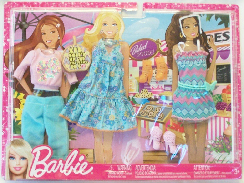 Barbie Fashionistas Set Abiti Da Pasticceria - 3 Vestiti E Accessori Per Bambine (Età 3+)