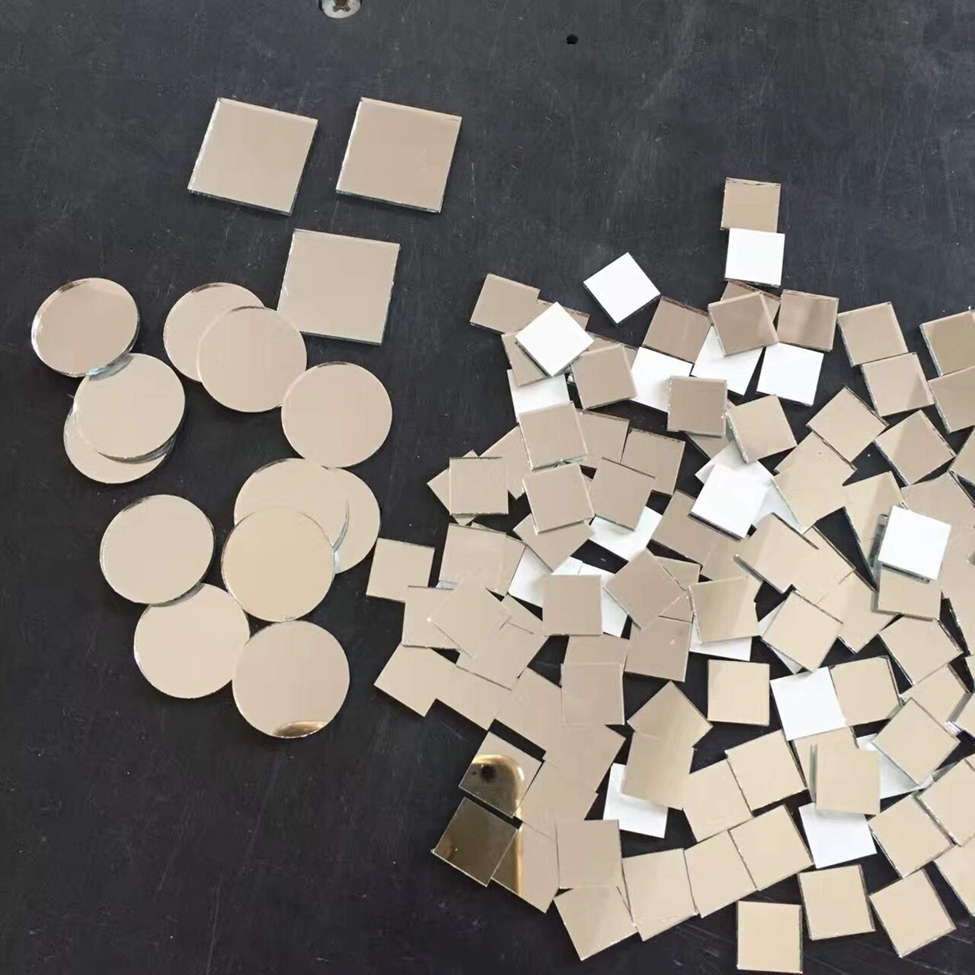 800 Pcs Self-Adhesive Mini Glass Mirror Tiles - 10x10mm Square Mosaic Craft Decorations