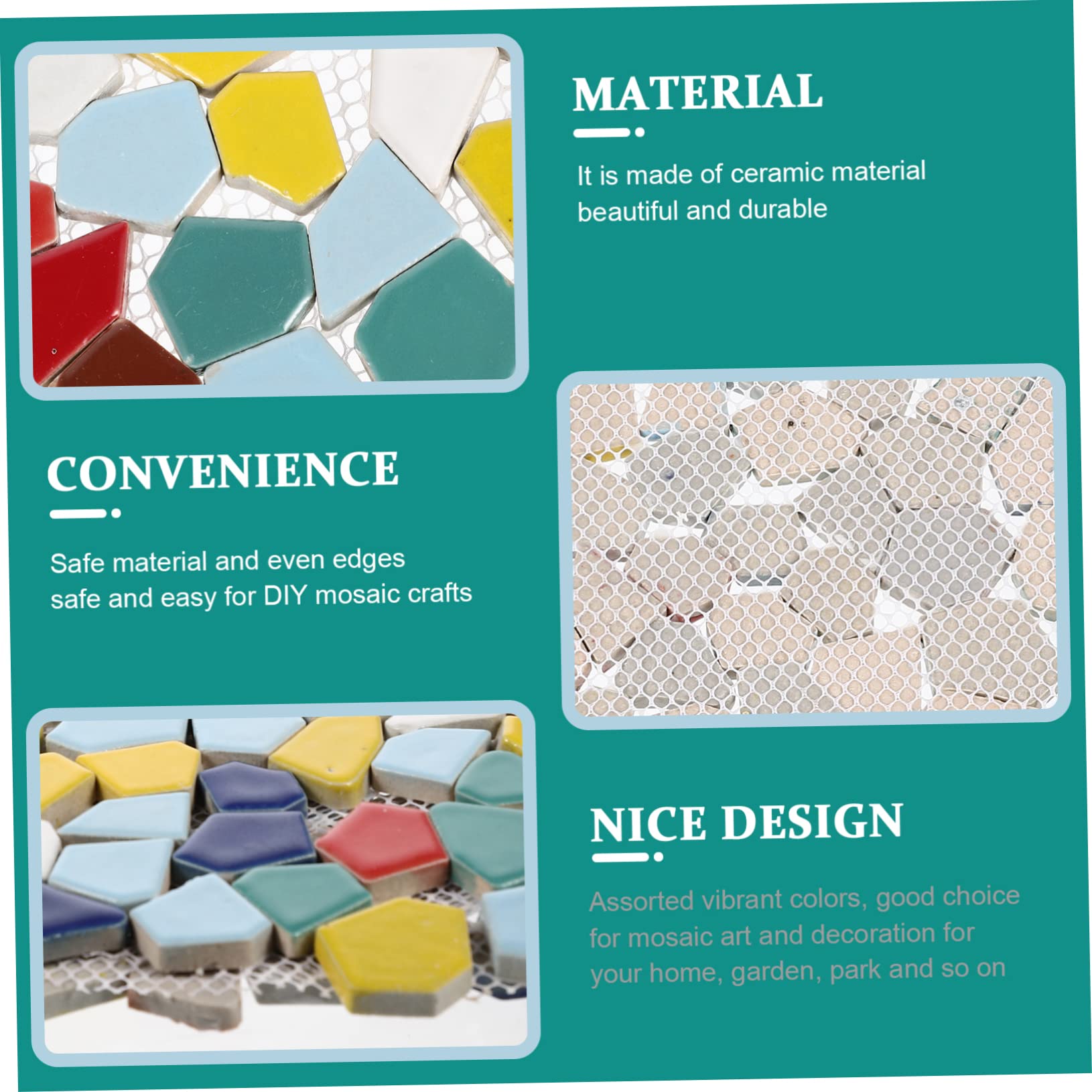 Hohopeti Teselas para Mosaicos de Cerámica, Piezas Irregulares para Manualidades Diy, Bordes Uniformes, Decoración del Hogar y Arte