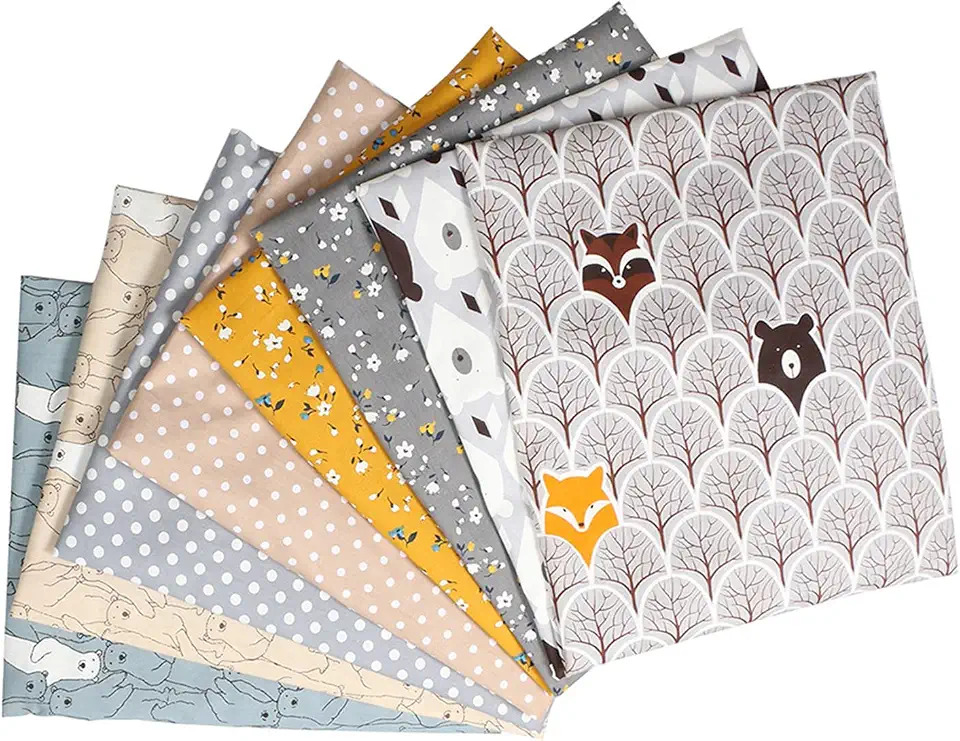 Panos de Tecido Algodão Floral Variados 8 peças com Design Sem Repetição Macio Respirável e Fácil Passar para DIY Confecção Vestidos Boneca Almofada Ótimo Amadores Iniciantes