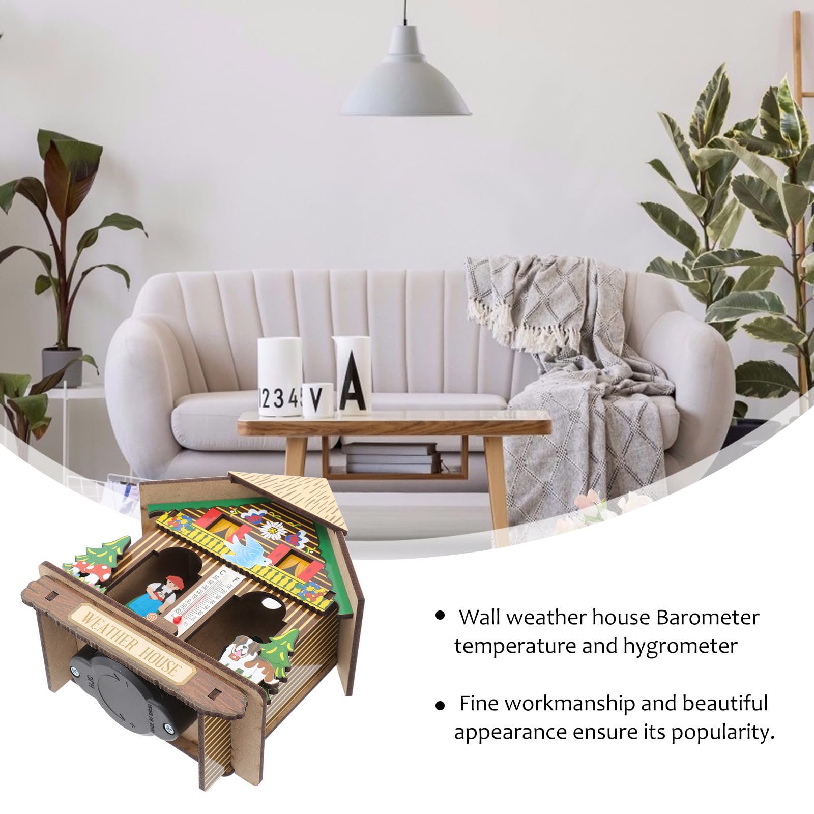 GALPADA Igrometro Design Semplice ed Ecologico da Parete Beige in Plastico Misurazione Umidità e Temperatura Colore Casuale per Uso Domestico
