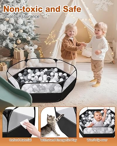 Miniatura 35 de Pozo de bolas plegable para niños pequeños, grandes hoyos de bolas desplegables para niños, tienda de campaña para gatear, corralito para piscina