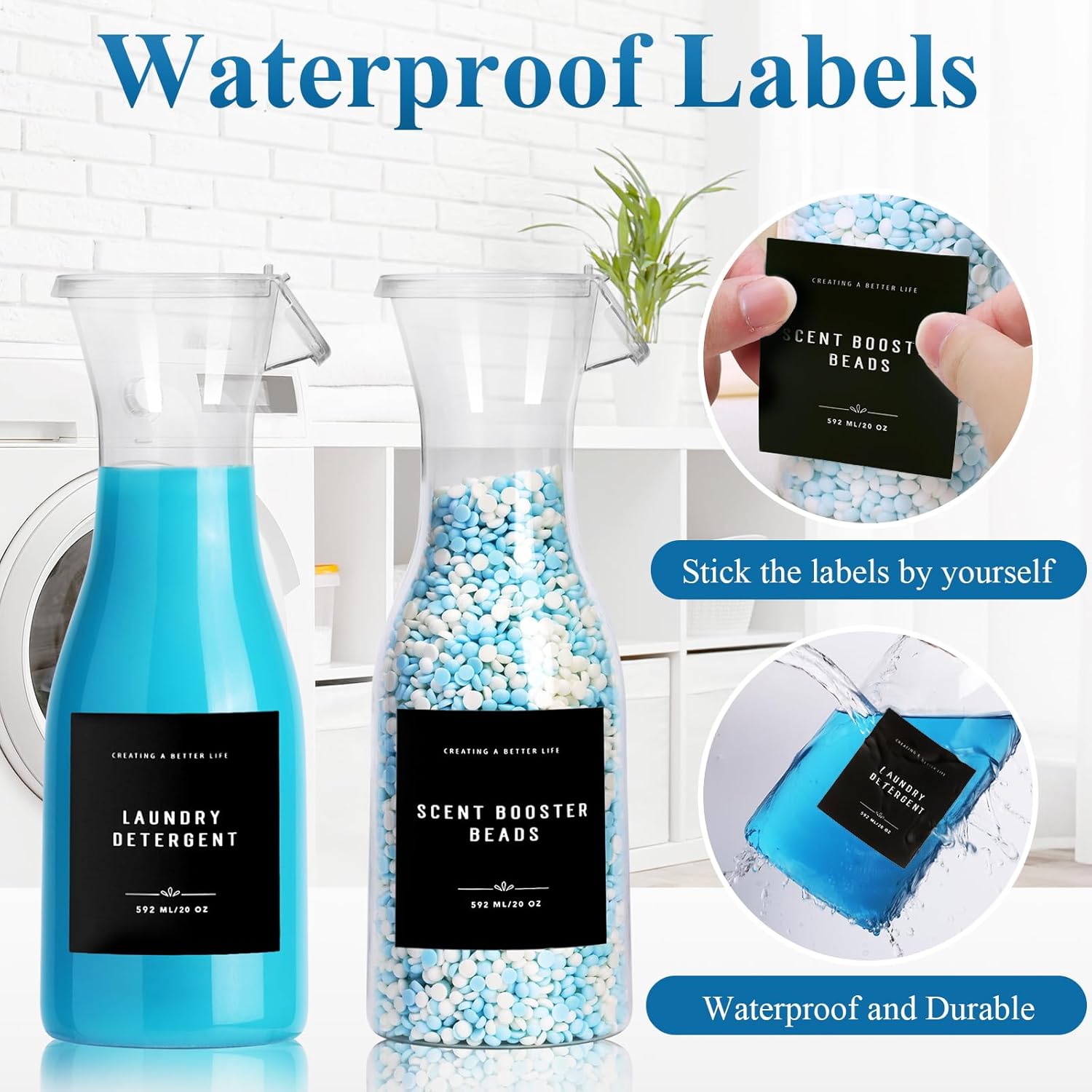 Laundry Deternt Dispenser Bottle with Waterproof Label for Laundry