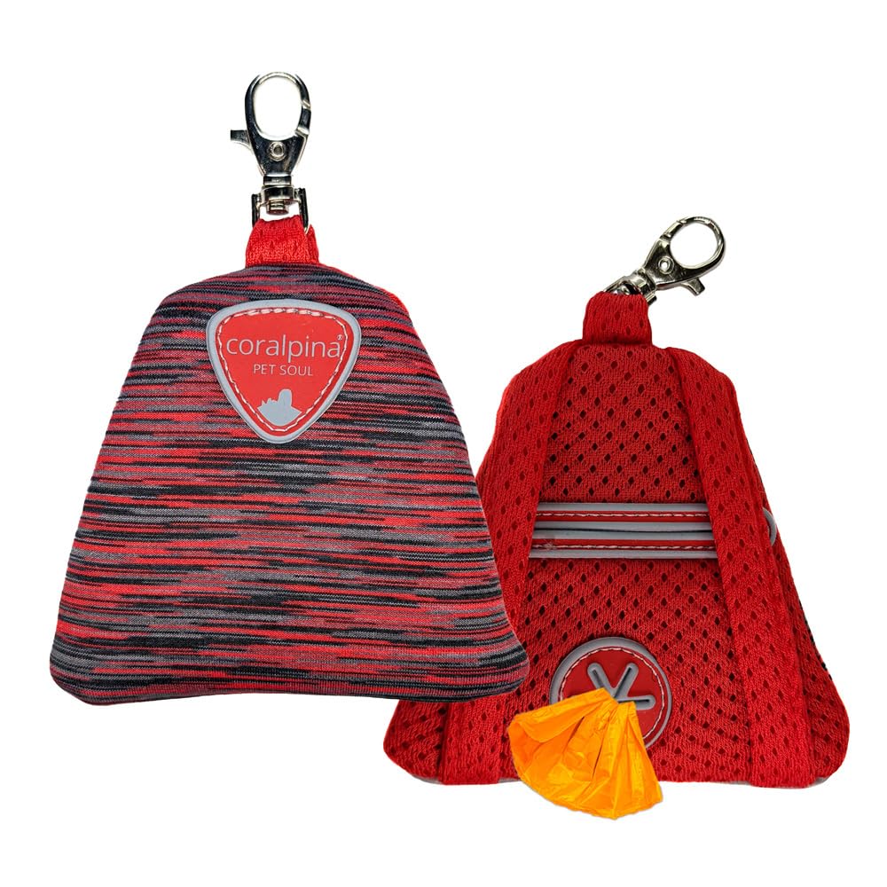 Coralpina - Zainello Cinquetorri, Contenitore Porta Sacchetti Igienici Per Cani, Design Moderno, Ideale Da Portare Durante Le Passeggiate, Per Rotolini Sacchetti, Colore Rosso - 9