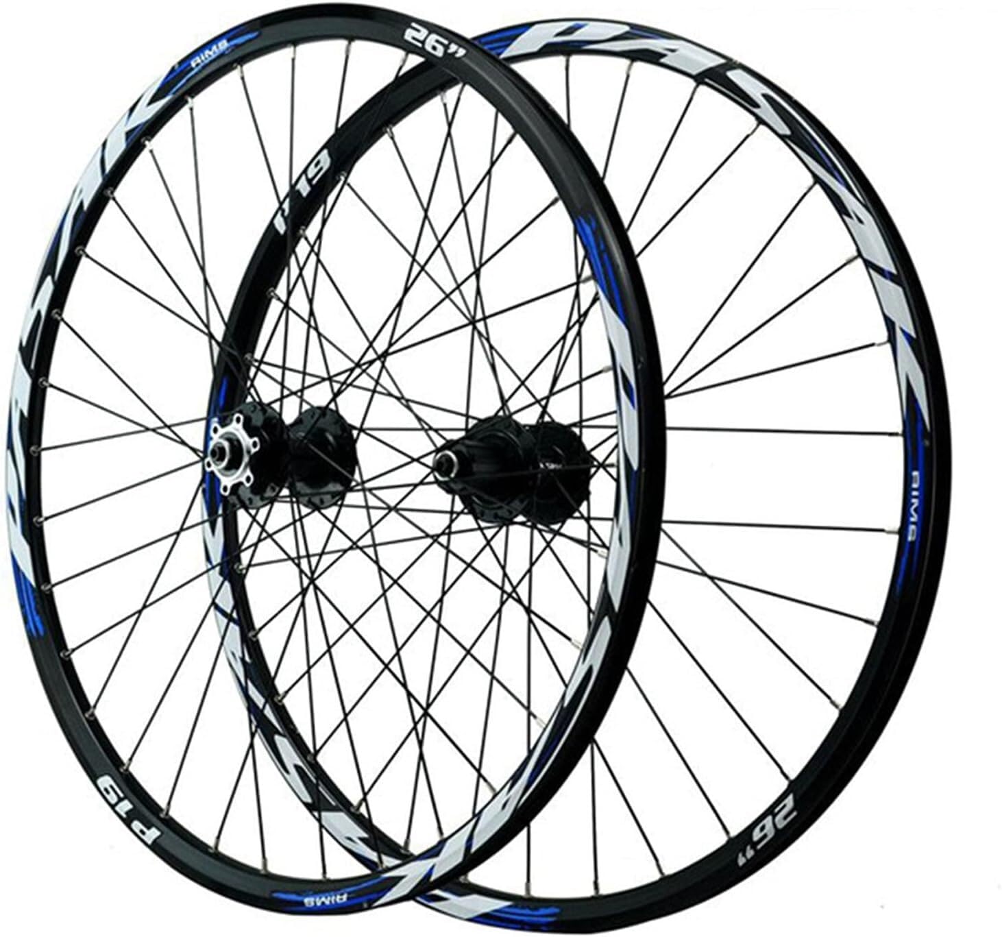 Roues de vélo 26 pouces bleu pour cassette 8/9/10/11 vitesses et frein à disque