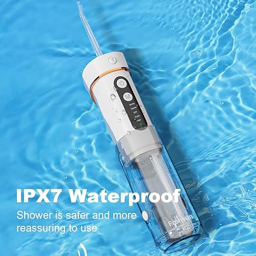Miniatura 5 de Irrigador dental retráctil de agua inalámbrico para salud dental y bucal, 5 modos de presión para niños y adultos, 6 puntas, IPX7, impermeable, de