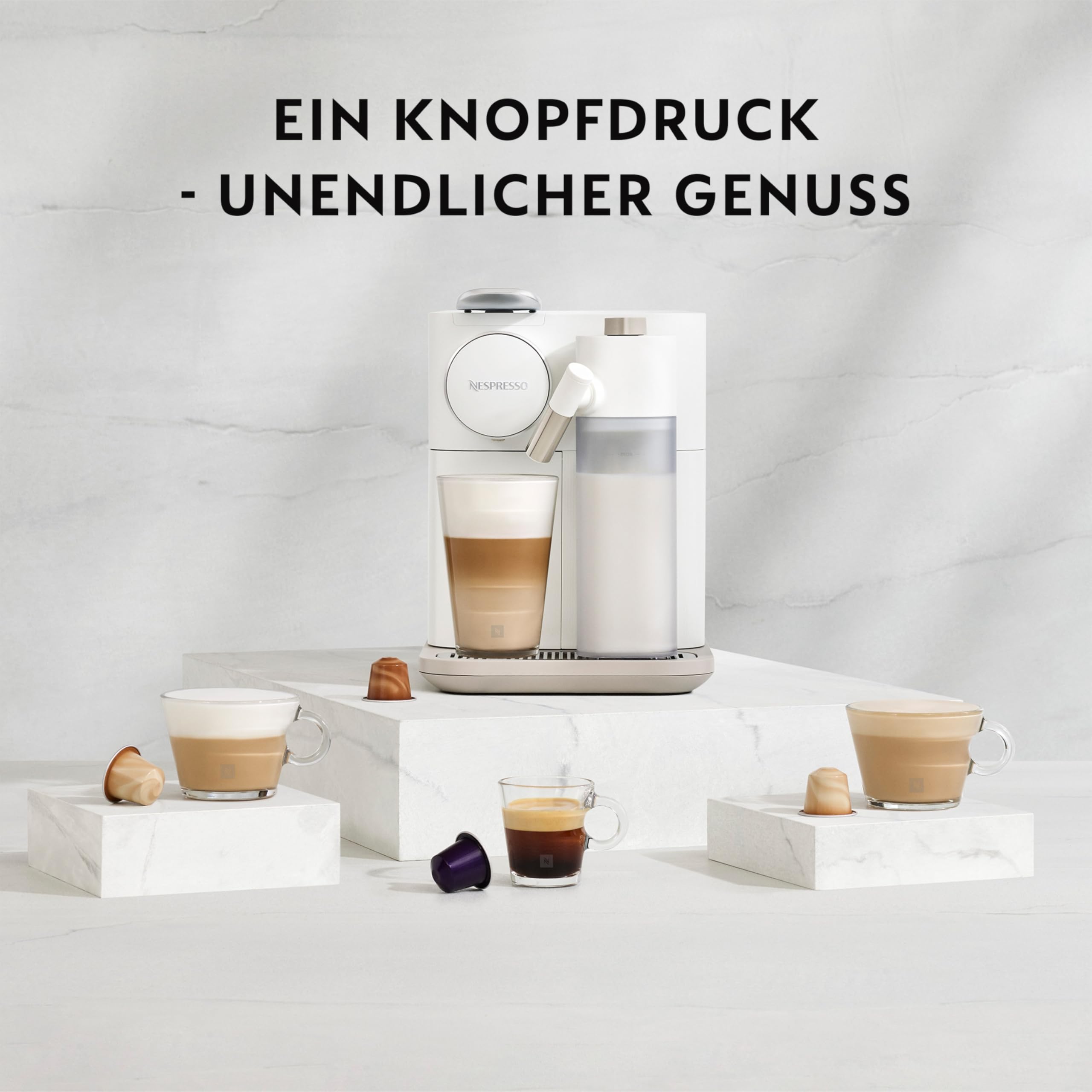 De Longhi Nespresso Gran Lattissima EN 640.B Kaffeemaschine mit Milchaufschäumer 19 bar Schwarz