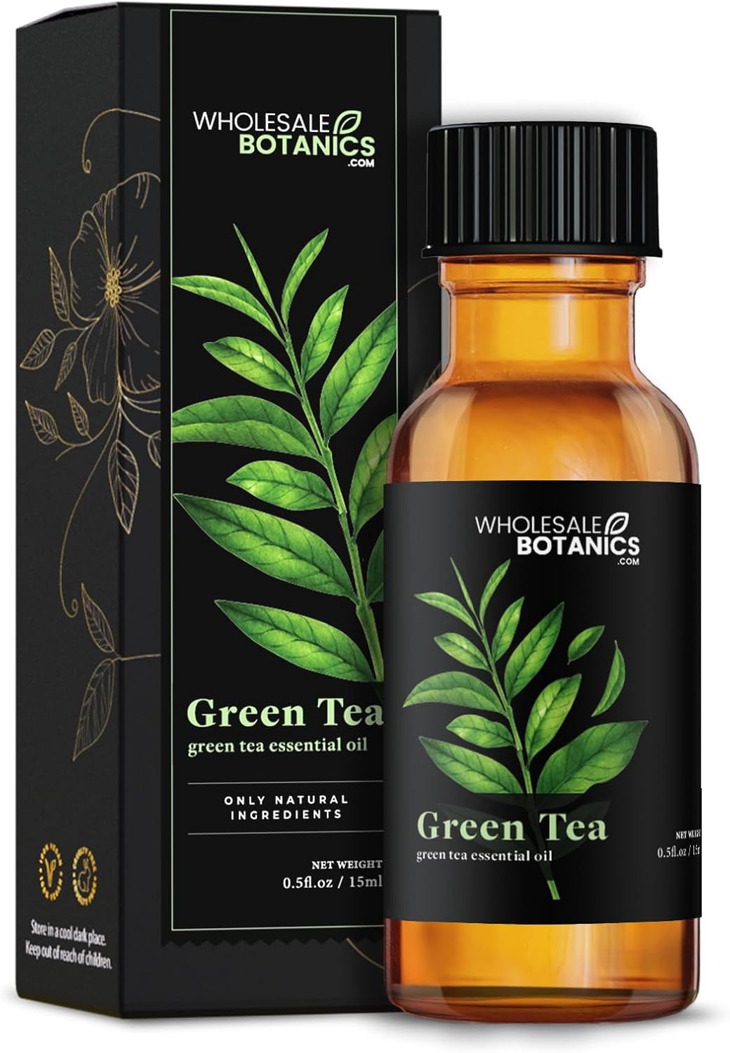 Green Tea Essential Oil by Wholesale Botanics | Premium Grade 100% Undiluted Essential Oil | for Aromatherapy, Soaps, Lotions, & Candles | Vegan & Cruelty Free (2 Fl Oz)