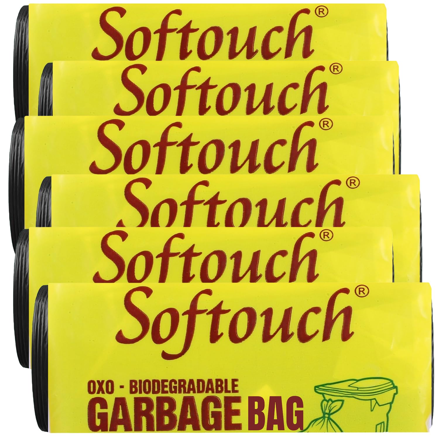Softouch Plastic Garbage Bags Medium 180 Count|19 X 21 Inches Black, For Dry & Wet Waste|30 Bags/Roll (Pack Of 6) | Disposable Garbage Bags | Disposable Dustbin Bags | Dustbin Bag For Kitchen-image-8