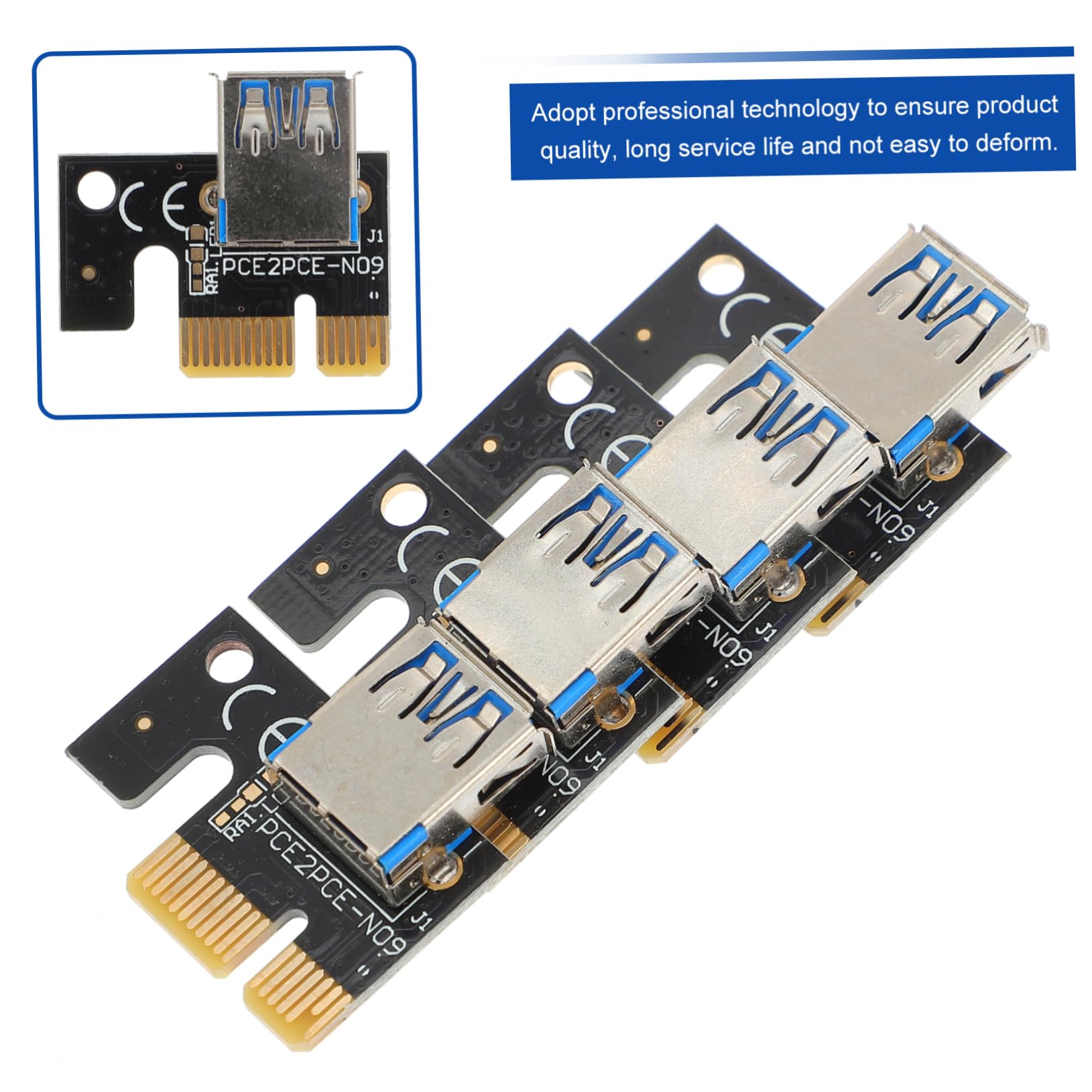 KICHOUSE Professional Pcie Adapter Card Pcie Expansion (Riser Cards Computer Accessory)