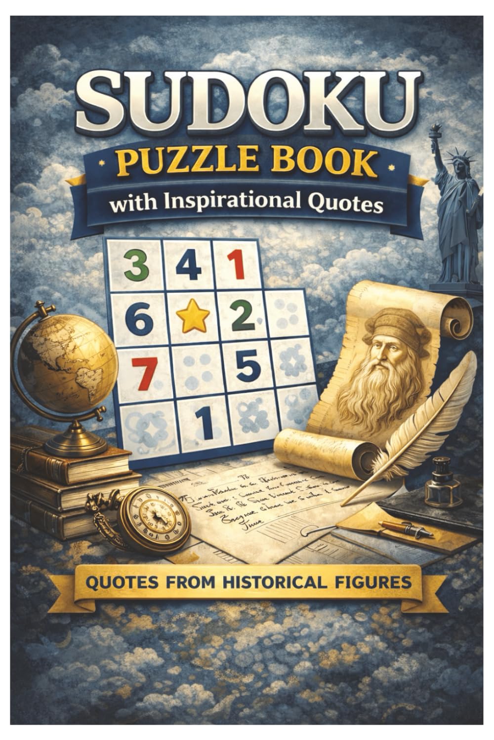 Sudoku Puzzle Book: Sudoku Puzzle Book with Inspirational Quotes | Hard Difficulty | 6x9, 110 pages | 50+ puzzles | Solutions Included