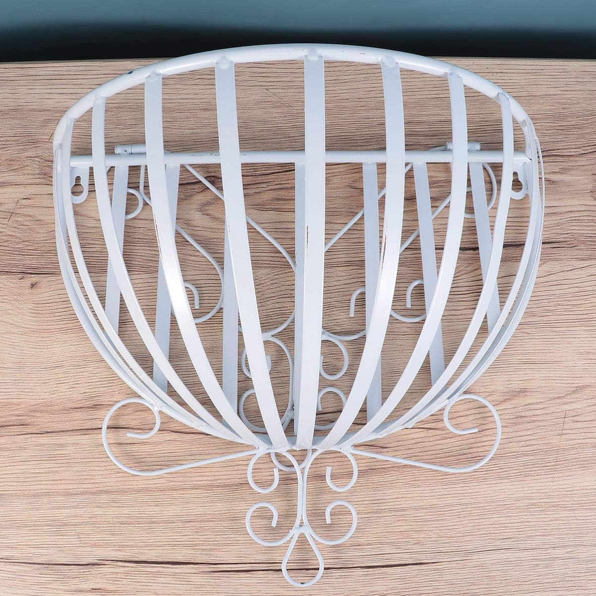 GANAZONO European Style Wall Mounted Flowerpot Rack Metal Plant Holder Half Round Hanging Planter for Balcony Garden Porch Decor 6.3X13.8X20.9 Inches