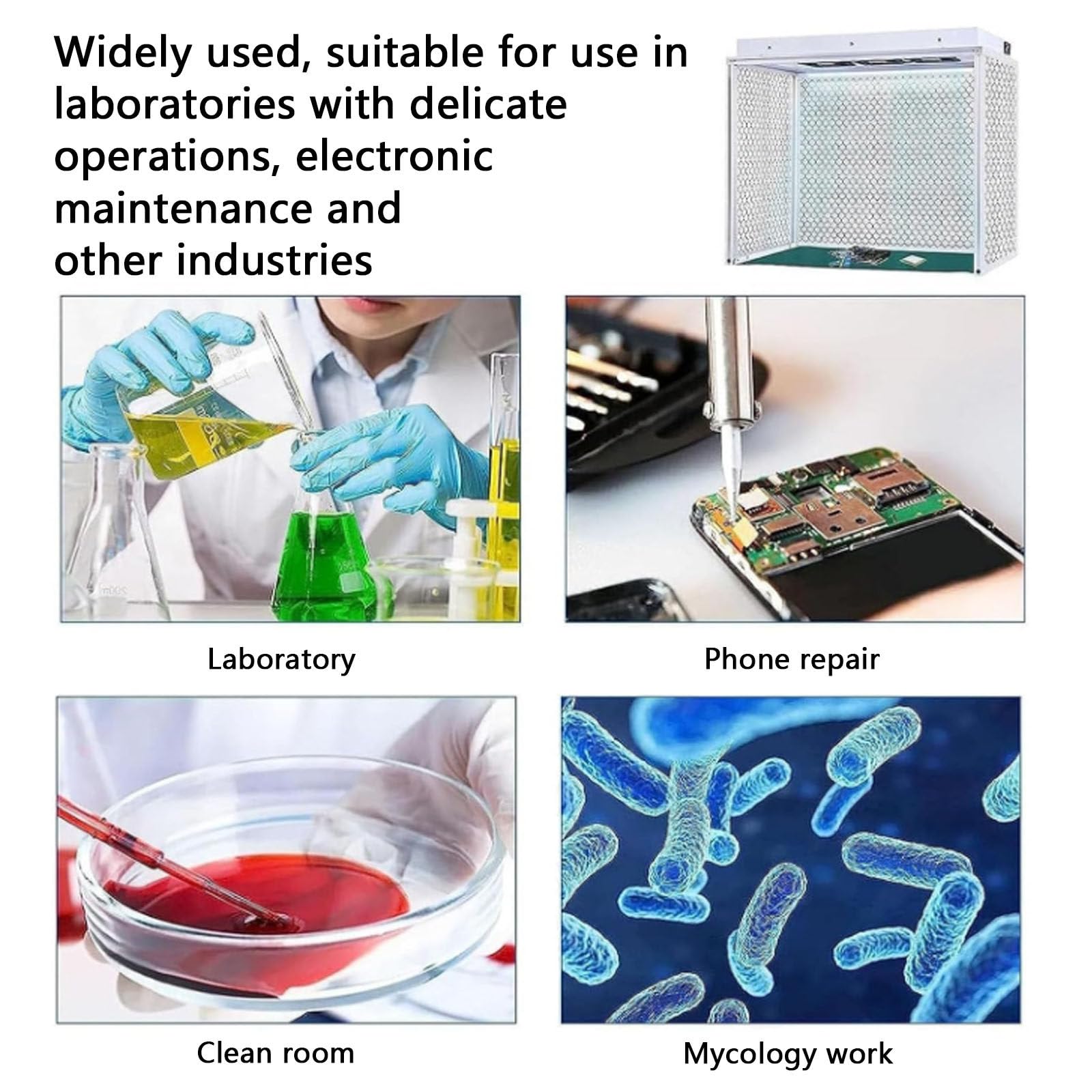 Vertikale Laminar-Flow-Haube, Laminar-Flow-Haube Mit Großem Arbeitsbereich, Air Flow Clean Bench-Arbeitstisch - Mit 3 Lüftern, Für Die Reparatur/Werkstatt/Labor/Einrichtung Von Handy