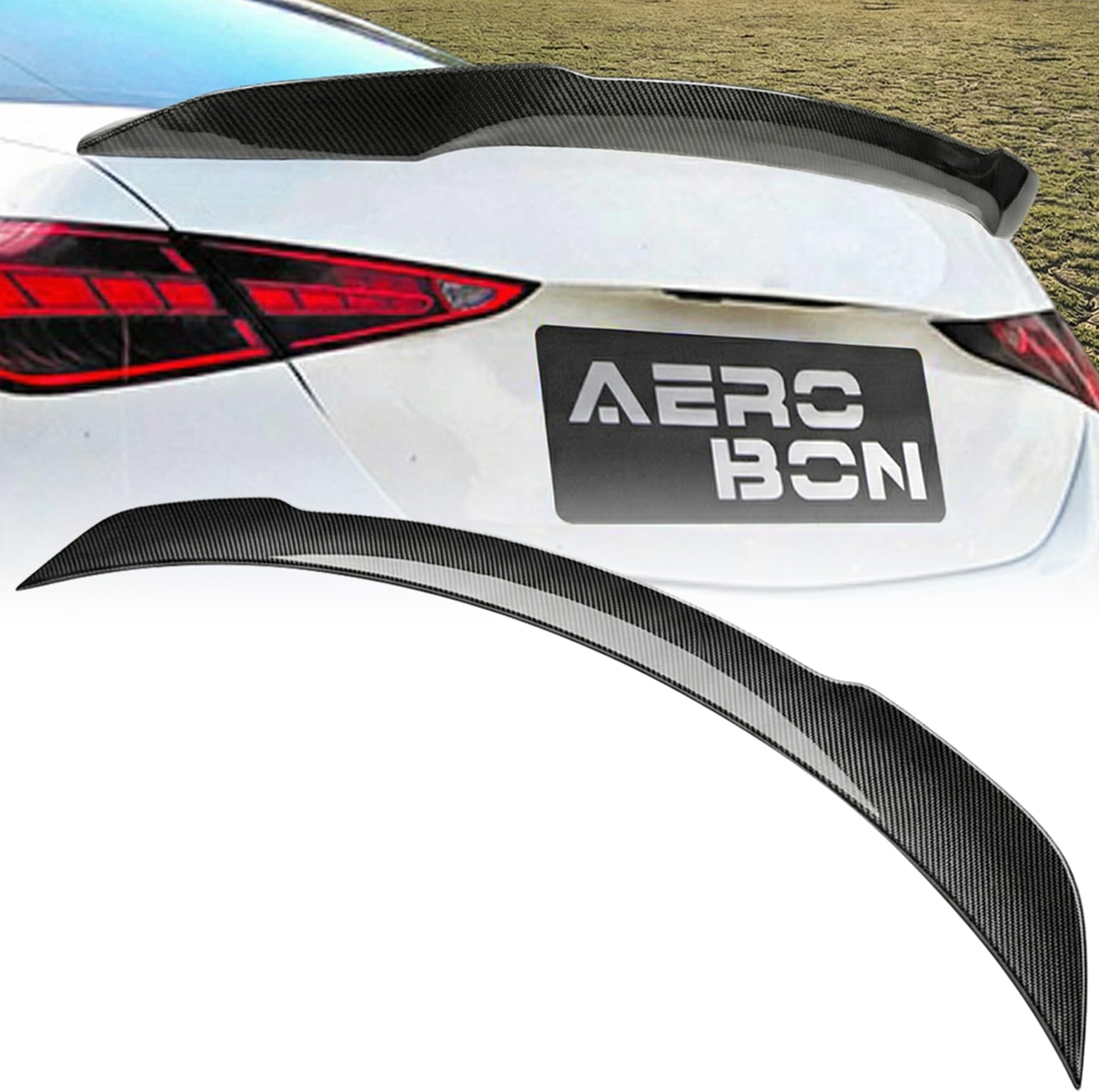 Real Carbon Fiber Trunk Spoiler Compatible with 2022-2026 Mercedes C Class W206 Sedan C200 C300 C43 Rear Spoiler (AM Style) Aero Motion