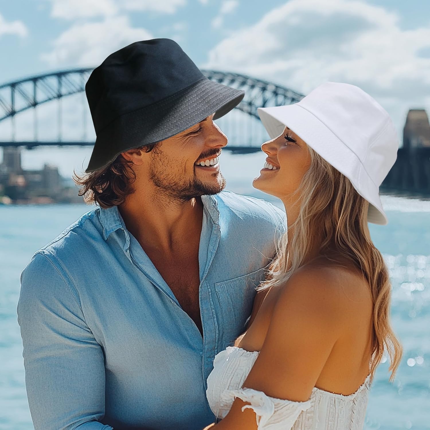 Bucket Hat for Men Women Cotton Sun Hats Unisex Packable Bucket Hats Summer Travel Beach Cap - Image 2