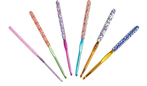 Miniatura 5 de The Quilted Bear Juego de ganchos de ganchillo  Ganchos de ganchillo florales de agarre suave premium con mango de arcilla polimérica, kit de 12