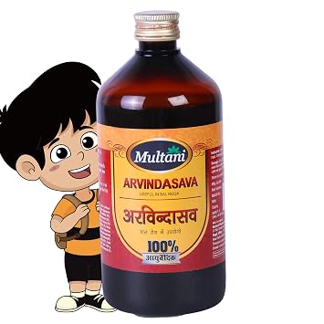 Multani Arvindasava Syrup | Ayurvedic Paediatric Remedy Relives Excess Gas, Flatulence - 450ml