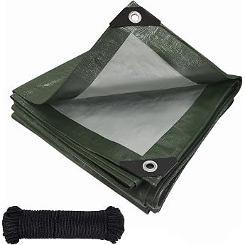2 x 4 m Fabric Tarpaulin 120 g/m&sup2; Green Tarpaulin Waterproof Tarpaulin with Eyelets, Truck Tarpaulin Protective Tarpaulin Wea