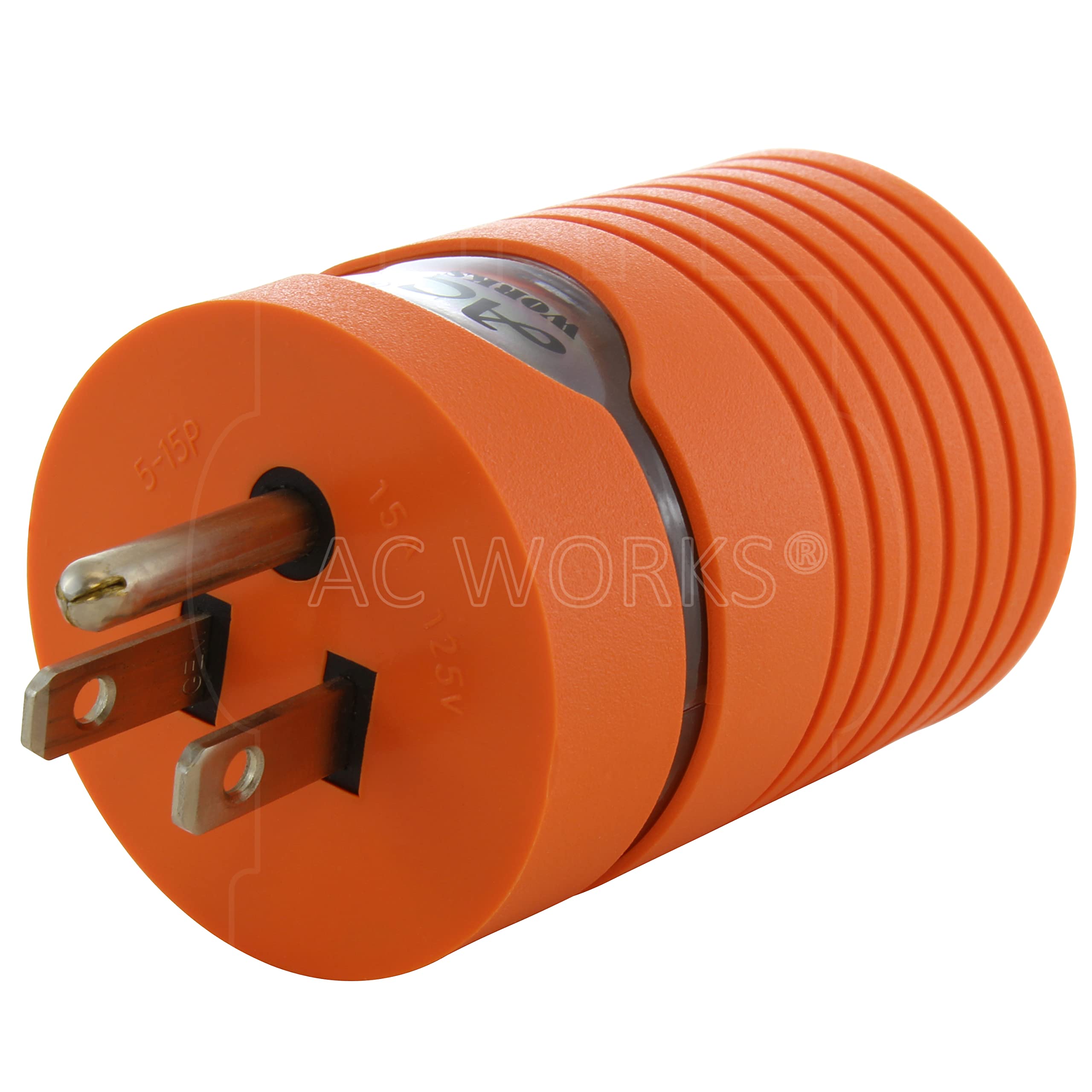 AC WORKS [AD515L515] Locking Adapter Household 15Amp 5-15P Plug to