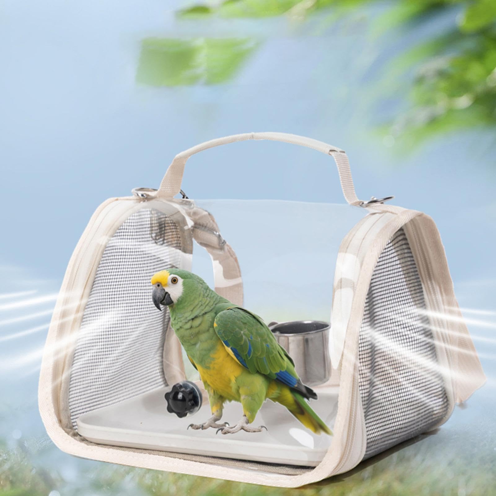 Sac de transport pour oiseaux avec perchoir | Cage légère pour perruches | Pour conure, cacatoès, perroquet, calopsitte, , camping