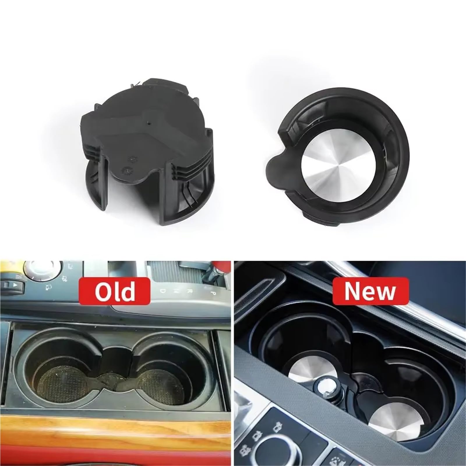 Kompatibel Mit Land Für Rover LR3/ Für Discovery 3/LR4/LR2/Range Für Rover Mittelkonsole Vorne Getränkehalter Liner LR087454 Getränkehalter Auto(2pcs)