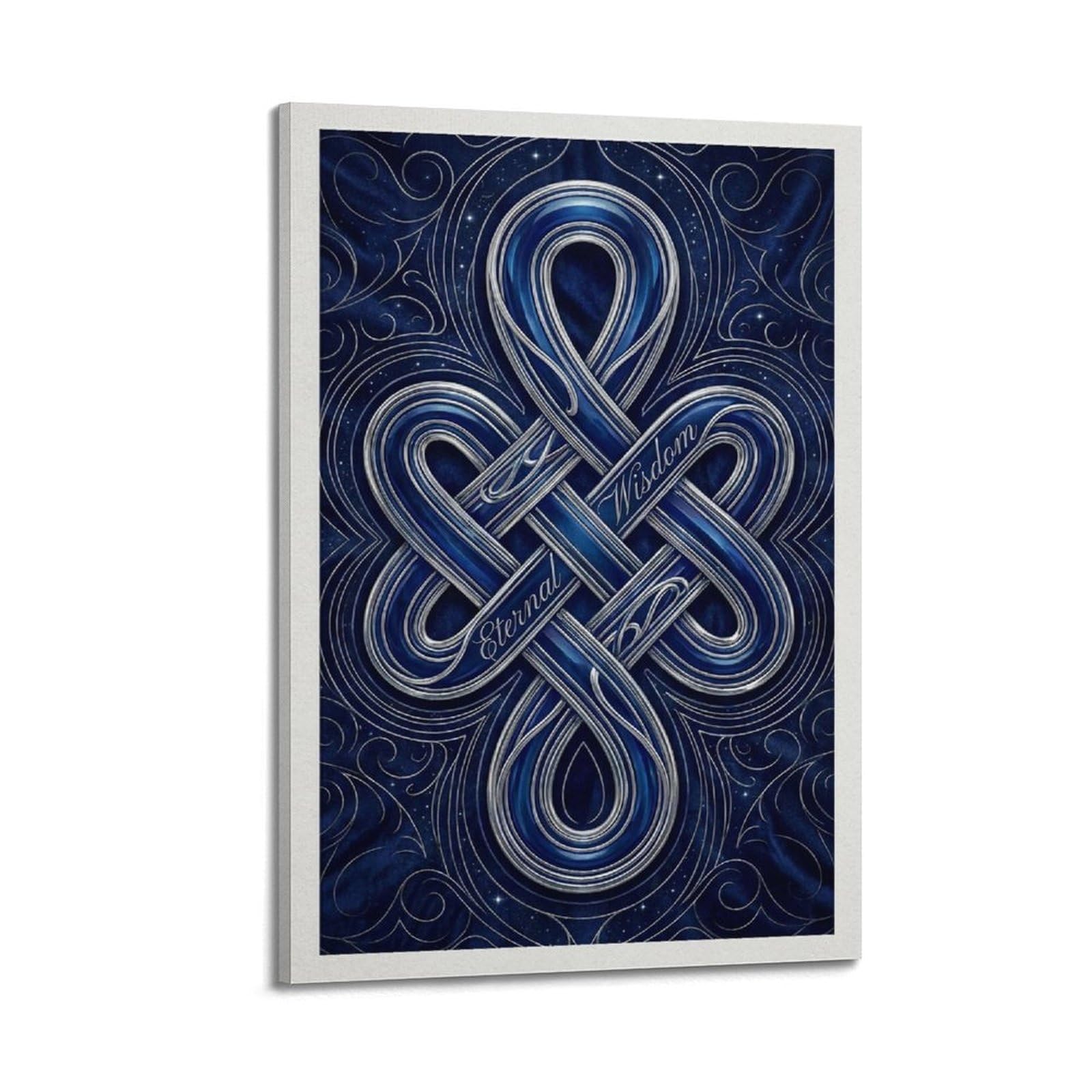 XKUGA Buddhist Endless Knot Poster Mandala Zen Symbol Modern Decorative Canvas Prints - Ideal Wall Art for Family, Man Cave, Game Room, Boys & Girls Bedroom 24x36inch(60x90cm)