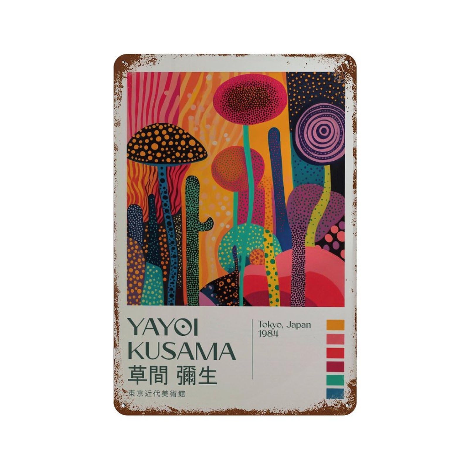 xiaoxiaoshen Yayoi Kusama Modern Livingroom. Exhibition Maximalist Japandi1 Wall Decor Art Metal Tin Poster Modern Home Decor Art Home Bar Shop Decorations Vintage Sign 30x20cm
