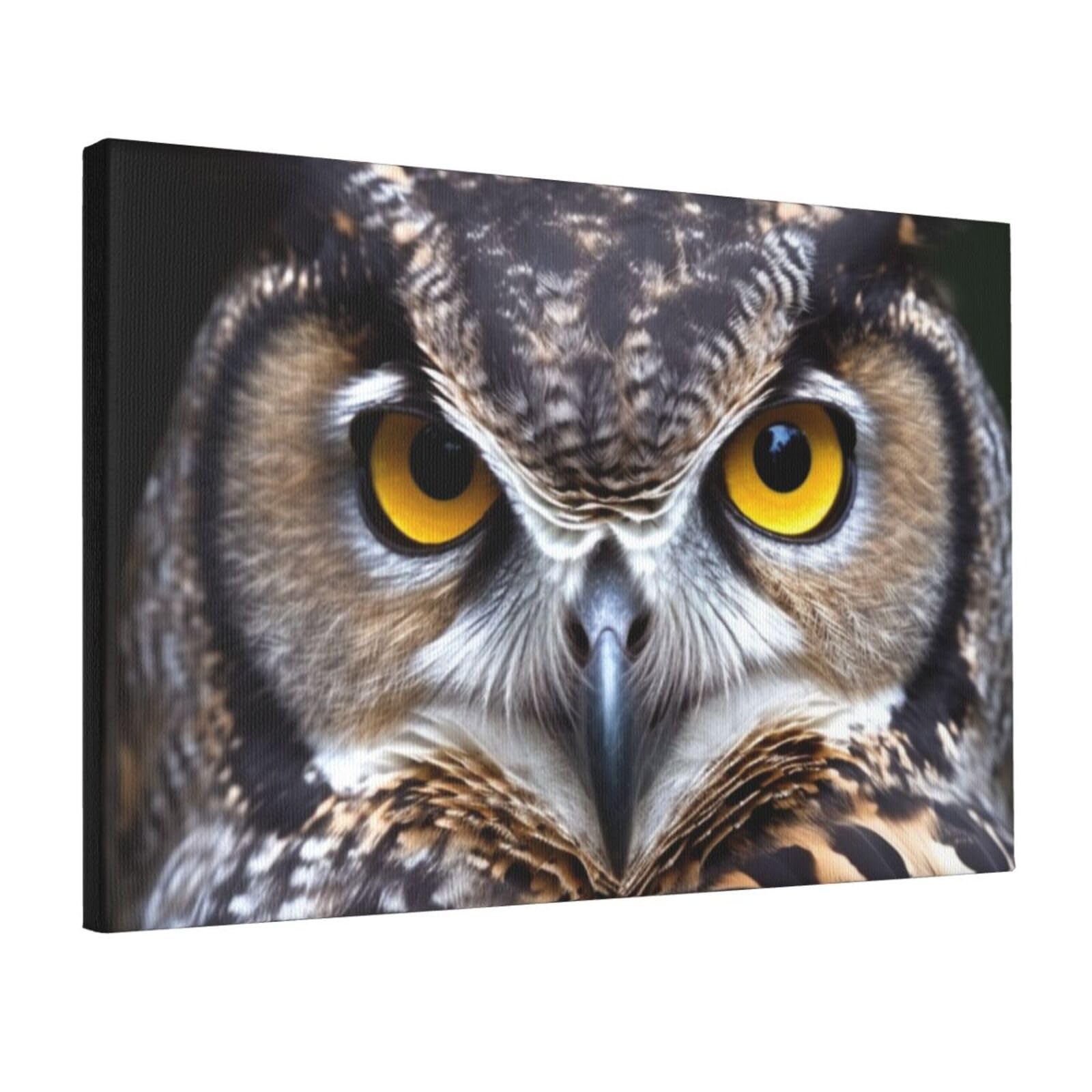DWVTSLH Yellow eyed owl Poster Paintings Canvas Wall Art Bedroom Prints Home Decor Hanging Picture Modern Home Artworks Aesthetic for Living Room Office Wall Decor 12x18in Unframed