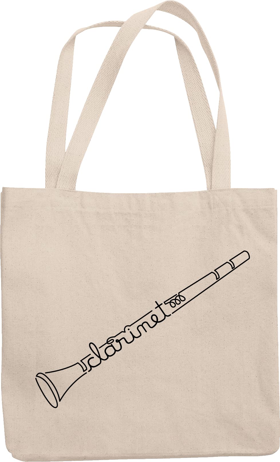 Make Your Mark Design Cute Clarinet Doodle Line Art Drawing Reusable Tote Bag For A Clarinetist, Musician, Music Producer, Artist, Instrumentalist, Music Lovers, Men, And Women