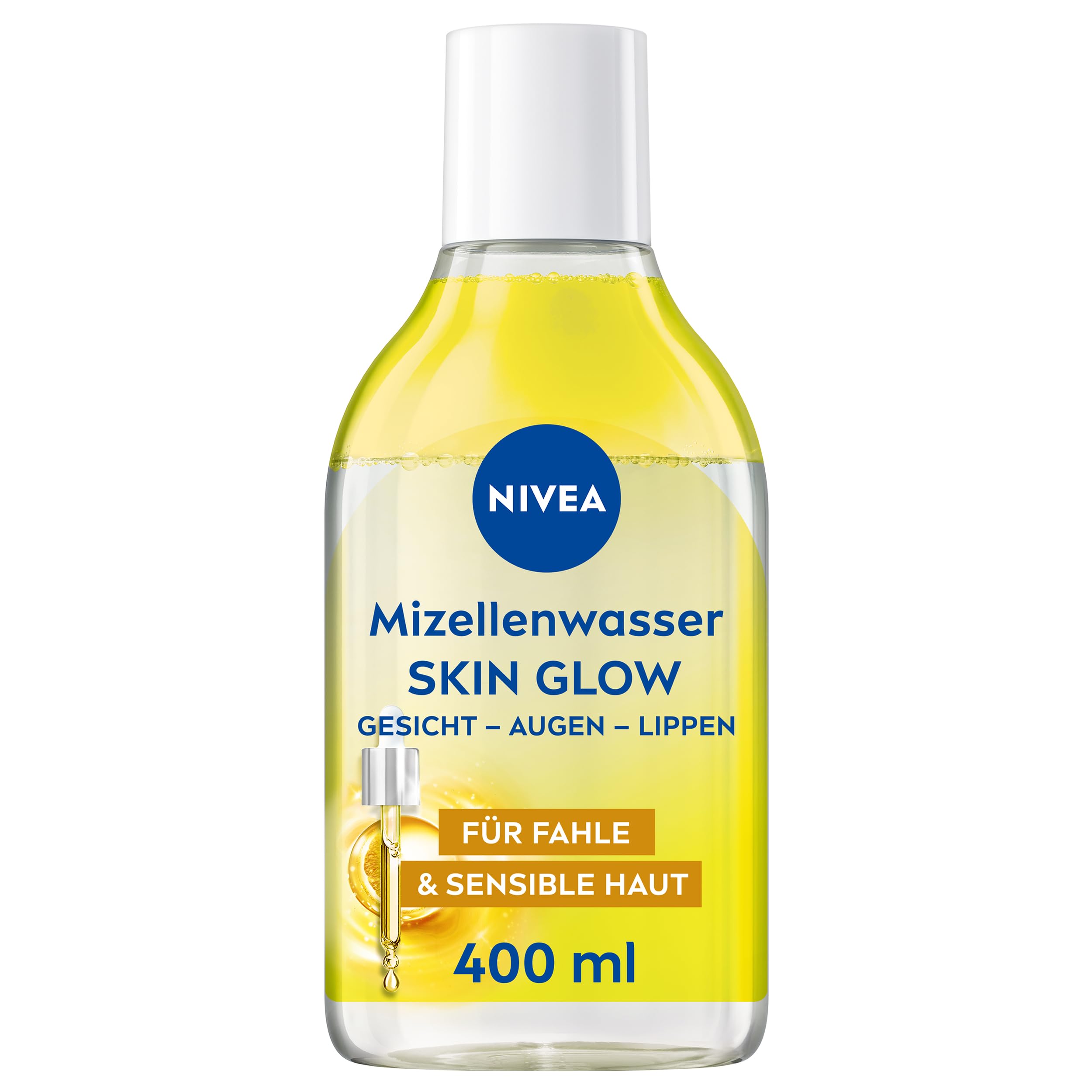 NIVEA Skin Glow Mizellenwasser Skin Glow Mizellenwasser mit Aminosäurekomplex, Vitamin C und Vitamin E, 400 ml