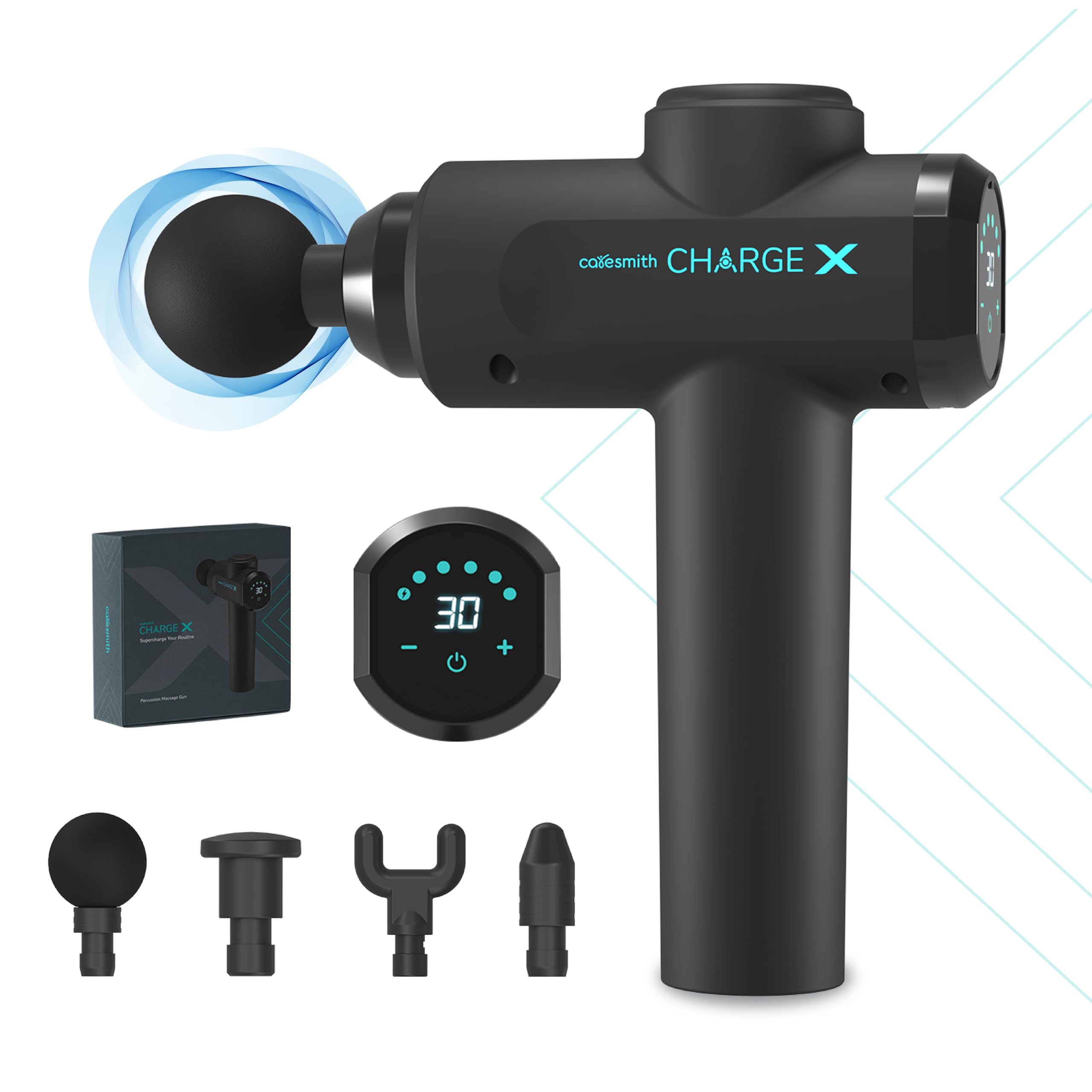 Caresmith Charge X Massage Gun With Touchscreen Display | Massager Machine for Pain Relief for Men and Women | 3300 strokes per min