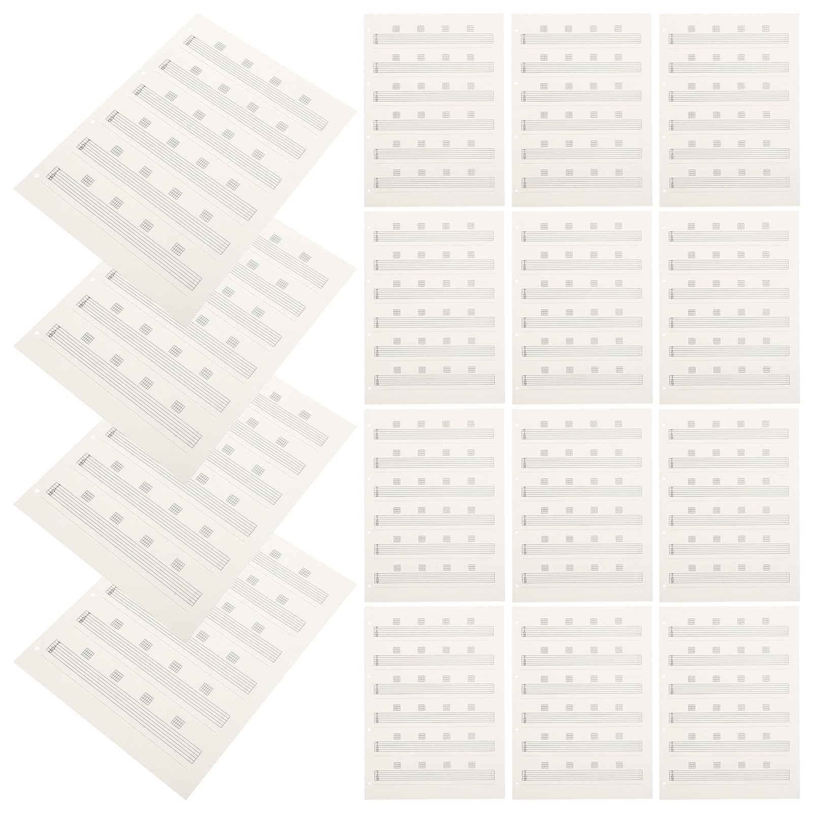 Papel de Composición para Guitarra 85 Hojas en Blanco, Diseño Elegante y Escritura, Adecuado para Práctica en Casa y Actuaciones