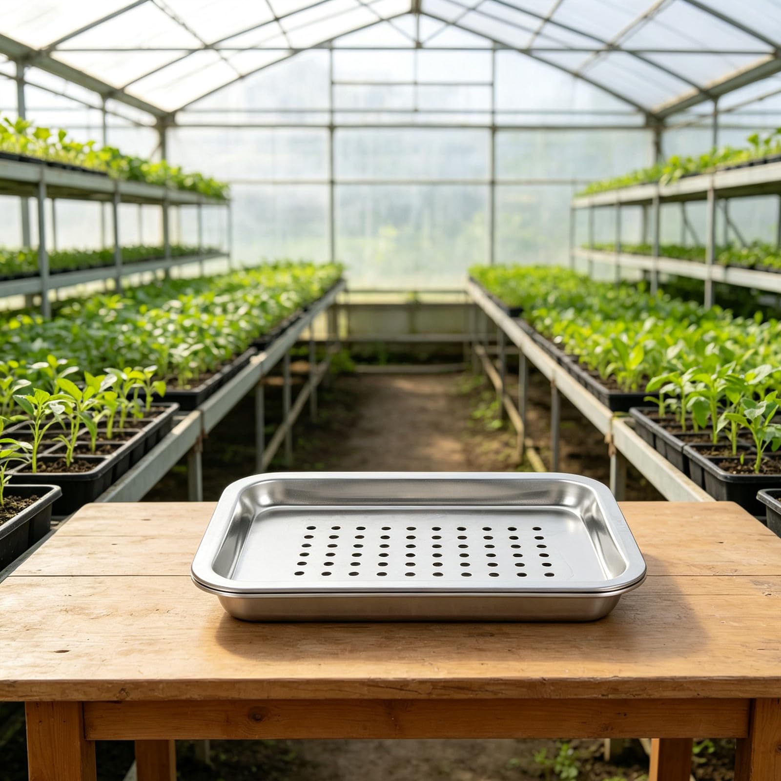 Abaodam 2 Set Vassoio di Germinazione in Acciaio Inox Argento, Set da 2
