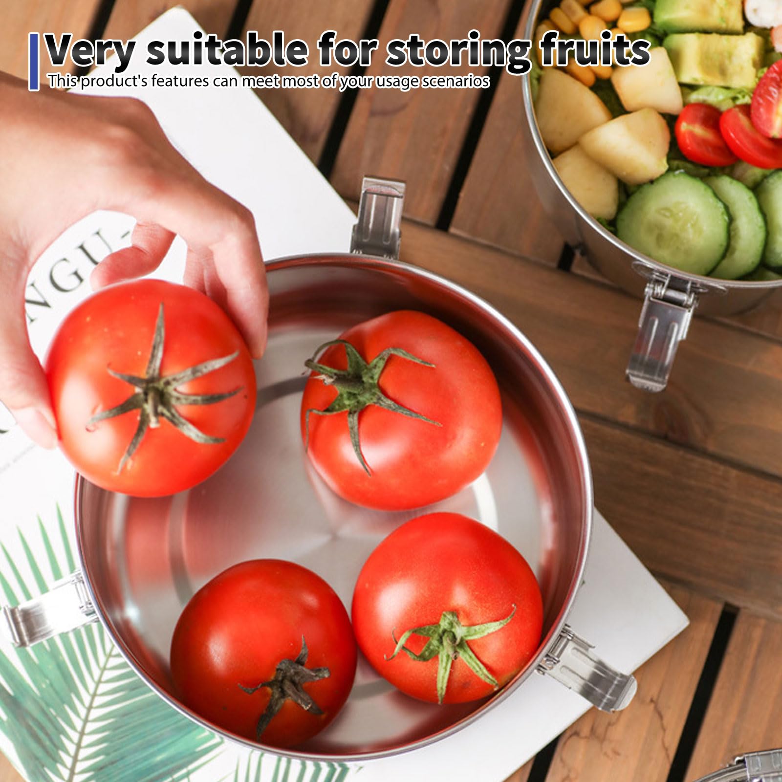 GBKDQQ Set di 3 contenitori per il pranzo in acciaio inox, a prova di perdite, con coperchio, (350 ml+850 ml+1800 ml), impilabili, per bambini e adulti, ideali per scuola, lavoro, campeggio