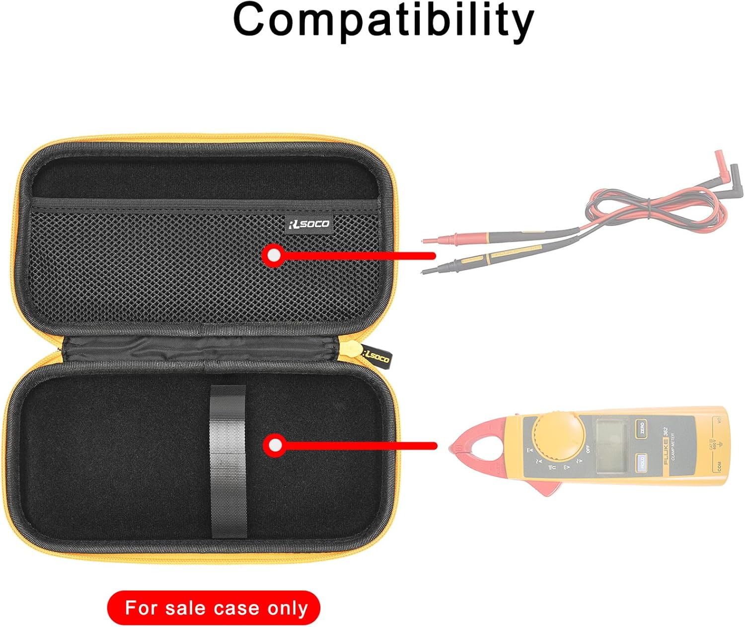 RLSOCO Hard Case for Fluke 362 True-rms AC DC Clamp Meter | Compact Design with YKK Zipper & Scratch Protection (Case Only)