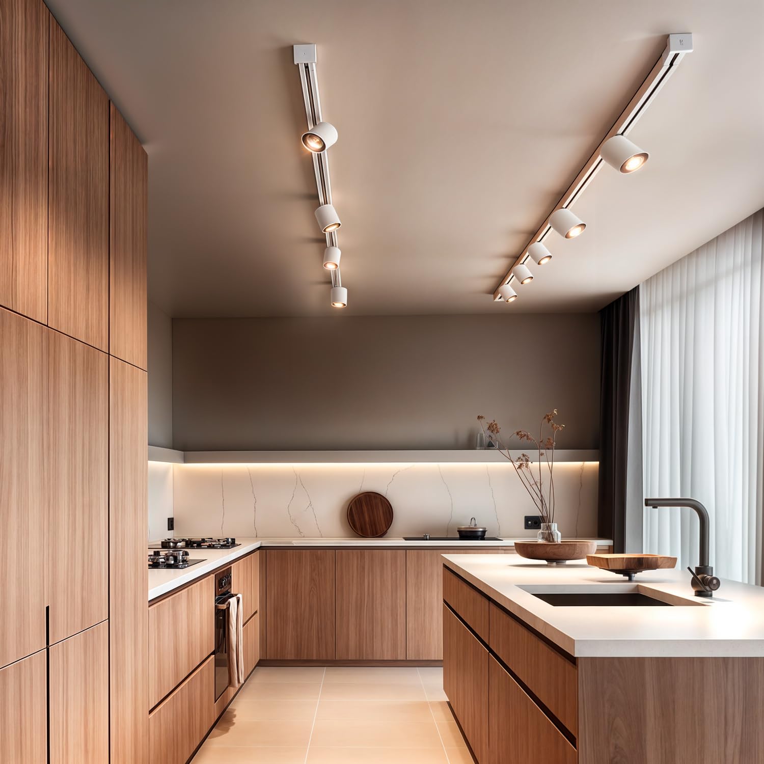 LEDKIA LIGHTING - Faretto LED Binario Monofase 40W | Flusso Luminoso 2800lm | Tecnologia COB | Versatile per Negozi e Showroom | Installazione Facile, Bianco Caldo 3000K
