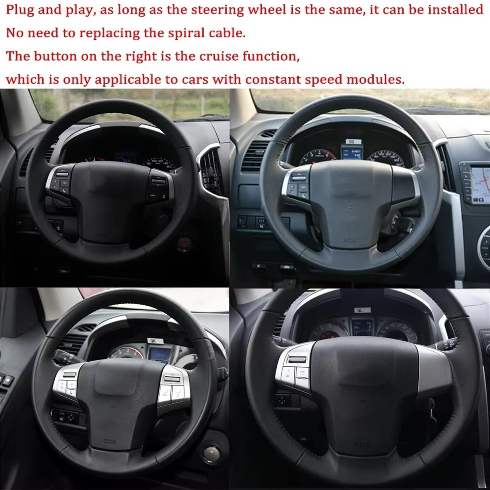 Botón Control Crucero Volante para Isuzu para D-MAX 2015-2019 para MU-X Interruptor del Volante Botón De Control Remoto Volumen Audio Crucero