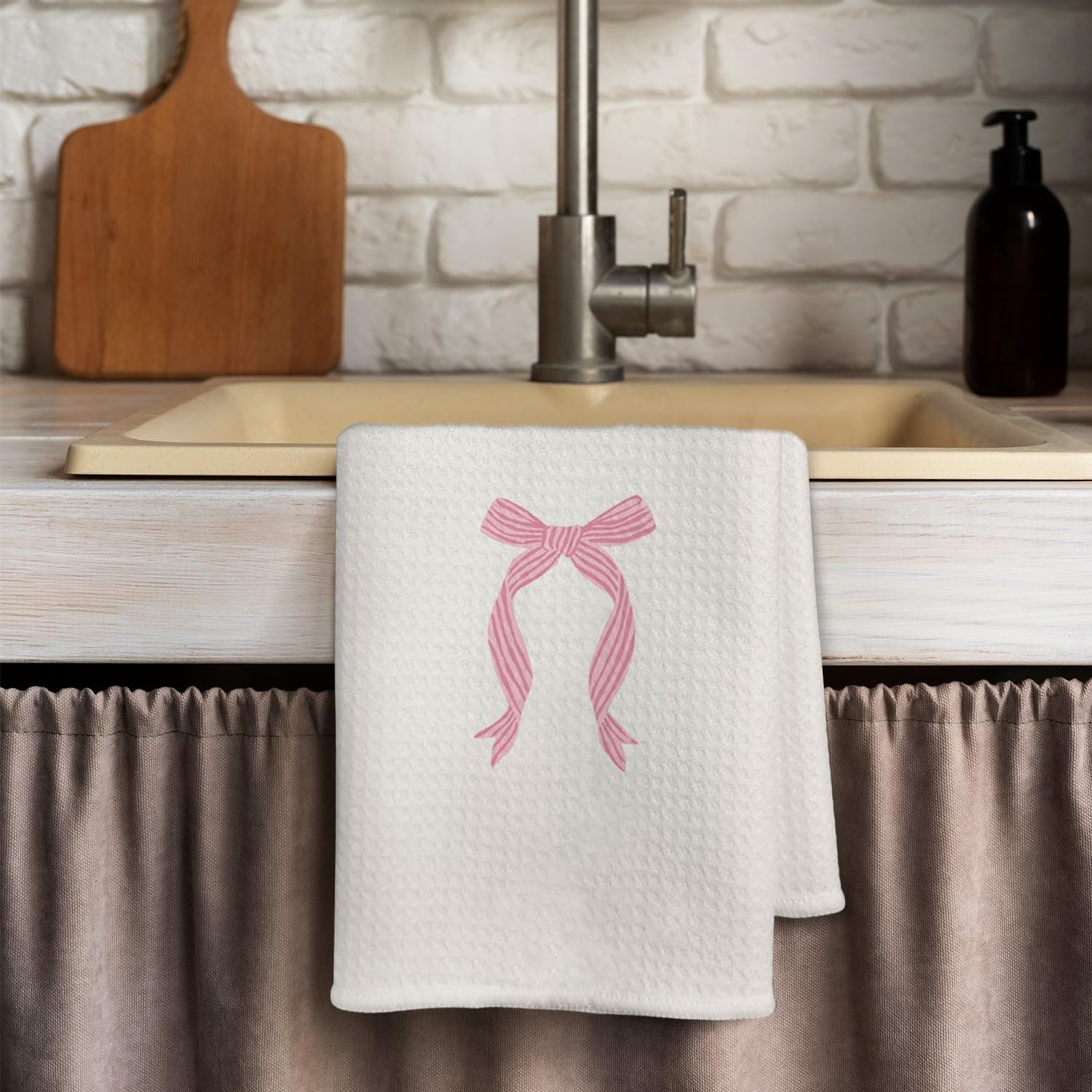 Pink Bow Kitchen Towels 16x24 Inch,Preppy Coquette Hand Dish Towels Decor for Kitchen,Coquette Gifts for Women - Image 4