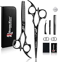 SEIMEIKEN 6" Professional Hair Cutting Scissors & Thinning Shears Kit - Japanese SUS440C Steel, Ergonomic Barber Shears for Salon & Home