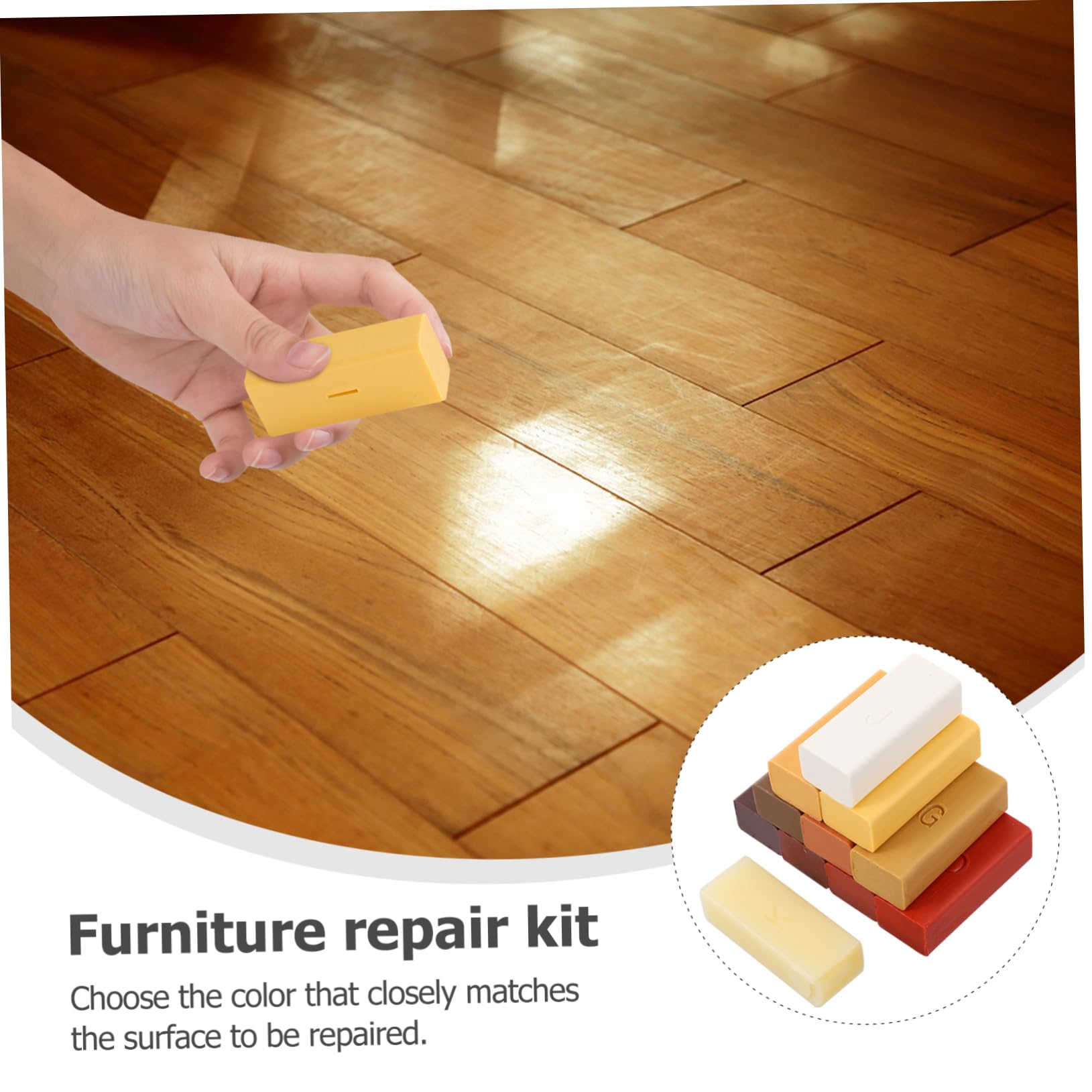 GOOHOCHY Wooden Furniture Scratch Repair Wax Paraffin Blocks Floor Wax Block Kit Touch-up Kit
