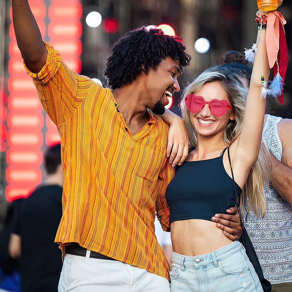 Heart Sunglasses Heart Shaped Sunglasses Womens Trendy 2025 Rosy Red Pink Heart Sunglasses for Women Oversized Sunglasses Womens Sunglasses Bulk Womens Sunglasses Trendy Party Favors Party Supplies - Image 6