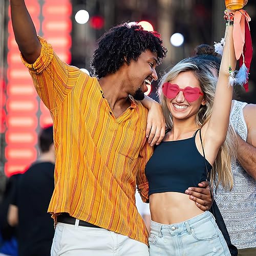 Miniatura 7 de Hoosmoon Lentes de sol con forma de corazón para mujer, 2 pares de lentes de sol para mujer, regalos de despedida de soltera, Rosado Rojo