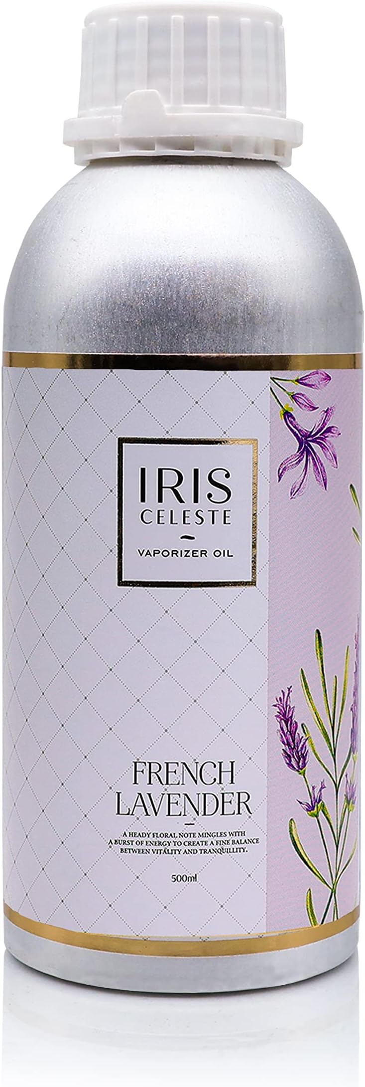 IRIS CELESTEConcentrated Fragrance Vaporizer Oil, Heady French Lavender Fragrance, Elegant & Mesmerizing Home Fragrance, 500 Ml Can Of Concentrated Vaporizer Oil, Refill Pack