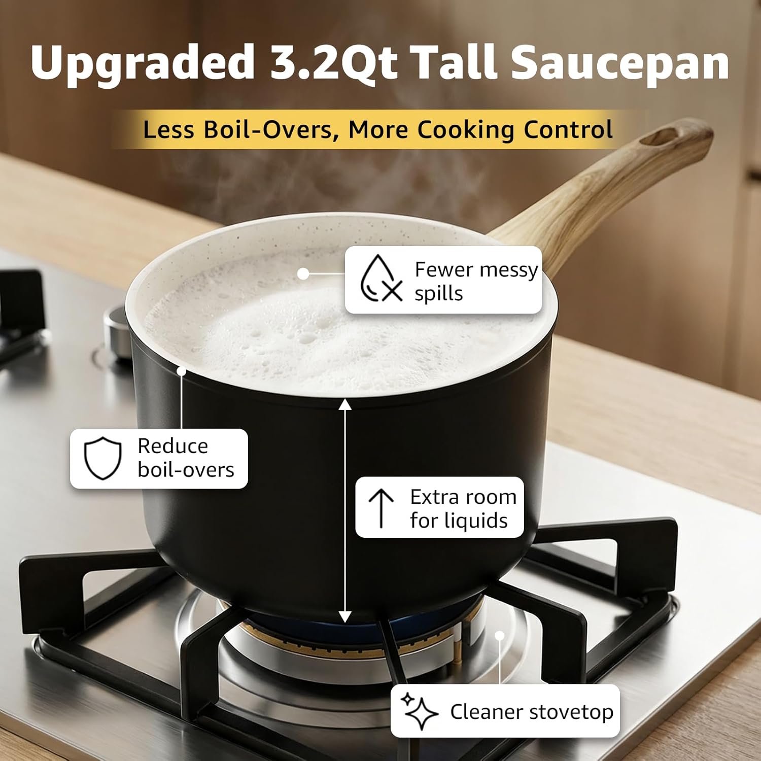 25-Piece Pots and Pans Set Non Stick,Titanium Ceramic Cookware Set Non Toxic,Long-Lasting,PFAS Free,Induction Compatible,Complete Kitchen Set for All Cooking Needs