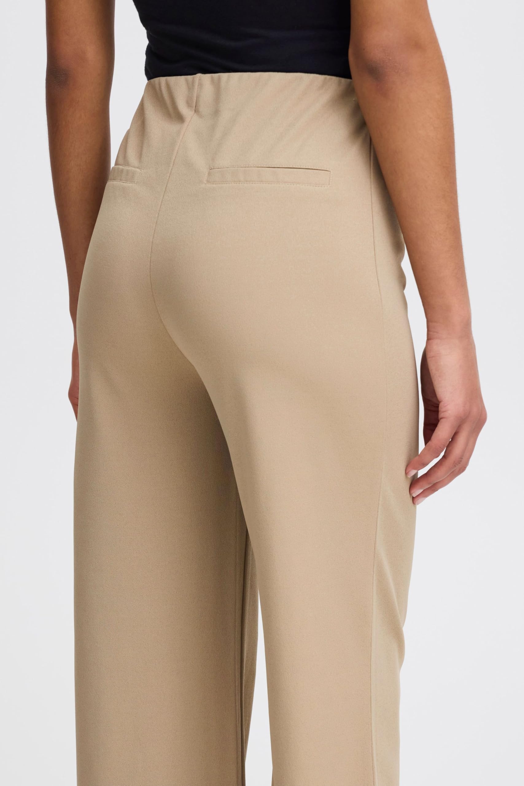 ICHI IHKATINE Damen Hose Stoffhose Pants mit Gummizug Ziernähten Paspeltaschen Regular fit