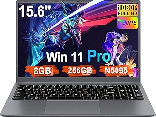 Celeron N5095 Upto 2.9 GHz Win11 Pro Laptop 8 GB RAM 256 GB SSD TF 1TB LPDDR4 5G WiFi 1920 x 1080 FHD USB 3.0 Widevine L1 …